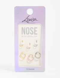 Mixed Metals Titanium Nose Spiral & Nose Stud 6-Pack - link has visual effect only