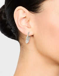 Waterproof Stainless Steel Flat Crescent Hoop Earrings - link has visual effect only