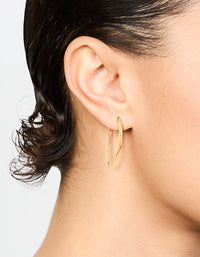 Waterproof Gold Plated Stainless Steel Fine Hoop Earrings - link has visual effect only