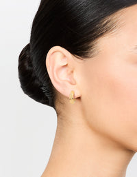 Waterproof Gold Plated Stainless Steel Hoop Earrings - link has visual effect only