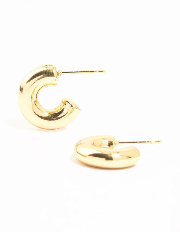 Waterproof Gold Plated Stainless Steel Hoop Earrings