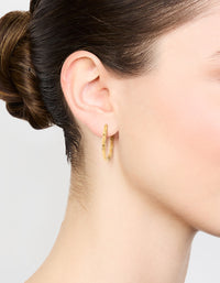 Waterproof Gold Plated Stainless Steel Twisted Hoop Earrings - link has visual effect only