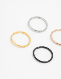 Plain Surgical Steel Nose Rings 4-Pack - link has visual effect only