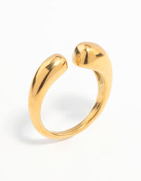 Waterproof Gold Plated Stainless Steel Open Band Ring - link has visual effect only