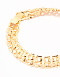 Gold Watch Link Style Chain Bracelet - link has visual effect only