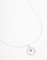 Floating Purple Czech Bohemia Crystal Circle Necklace - link has visual effect only