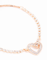 Czech Bohemia Crystal Linked Heart Toggle Bracelet - link has visual effect only