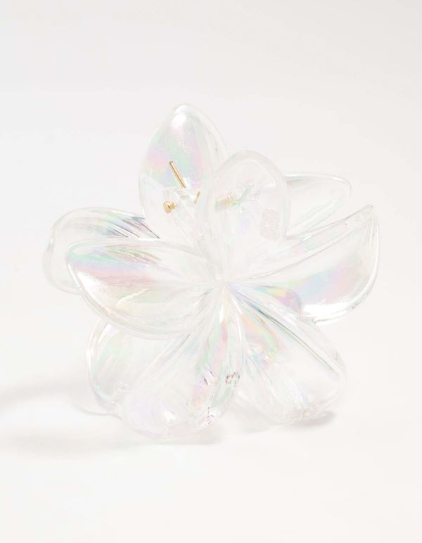 Iridescent Frangipani Hair Claw Clip