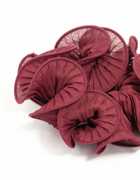 Burgundy Plisse Fabric Crinkle Scrunchie - link has visual effect only