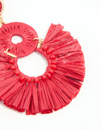 Pink Paper Fan Circular Drop Earrings - link has visual effect only