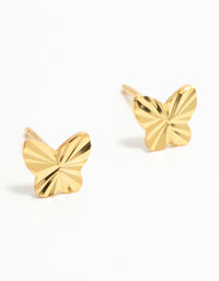 Gold Plated Sterling Silver Butterfly Stud Earrings - link has visual effect only