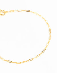 Gold Plated Sterling Silver Open Link Bracelet - link has visual effect only