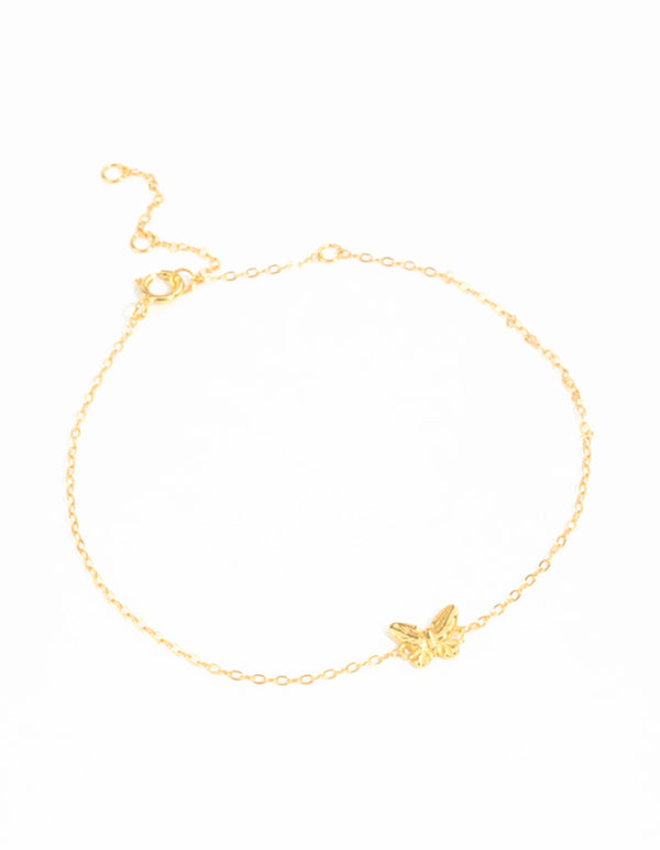 Gold Plated Sterling Silver Butterfly Bracelet