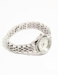 Rhodium Round Small Watch - link has visual effect only