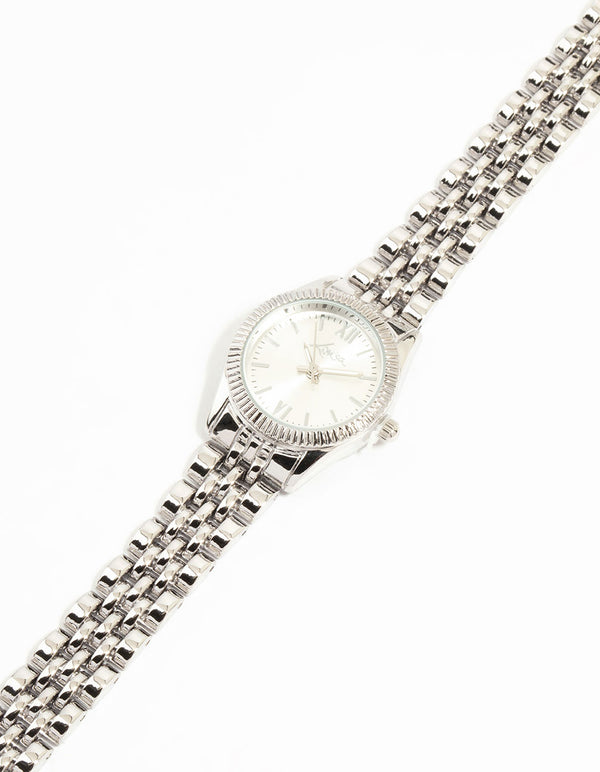 Rhodium Round Small Watch