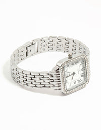 Rhodium Crystal Roman Numeral Watch - link has visual effect only