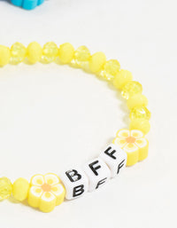 Kids Beaded Floral BFF Stretch Bracelets 5-Pack - link has visual effect only