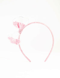 Kids Pink Sequin Shaker Bow Headband - link has visual effect only