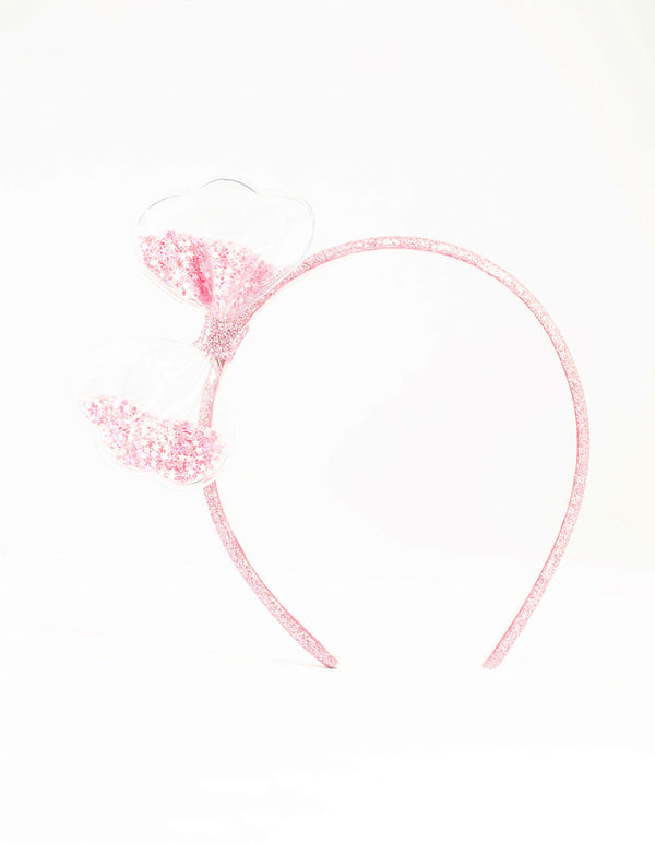 Kids Pink Sequin Shaker Bow Headband