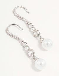 Pearl & Cubic Zirconia Drop Hook Earrings - link has visual effect only