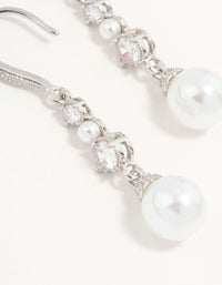 Pearl & Cubic Zirconia Drop Hook Earrings - link has visual effect only