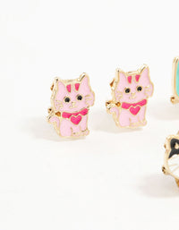 Kids Gold Cat Clip On Earrings 5-Pack - link has visual effect only