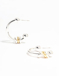 Silver & Gold Plated Ring Hoop Earrings - link has visual effect only