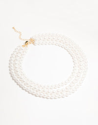 Pearl Short Gold Necklace - link has visual effect only