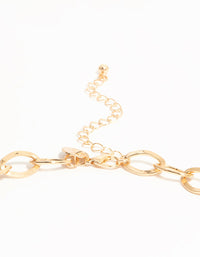 Gold Pearl & Heart Charm Short Necklace - link has visual effect only