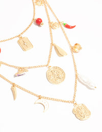 Gold Chilli & Disc Charm Necklace - link has visual effect only