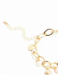 Gold Sun & Heart Charm Bracelet - link has visual effect only