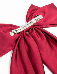 Red Satin Fabric Bow Drop Clip - link has visual effect only