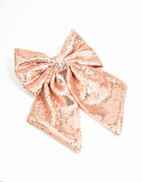 Pink Sequin Medium Bow Clip - link has visual effect only