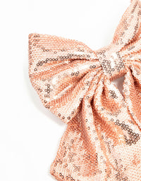 Pink Sequin Medium Bow Clip - link has visual effect only