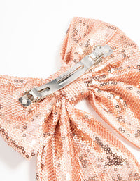 Pink Sequin Medium Bow Clip - link has visual effect only