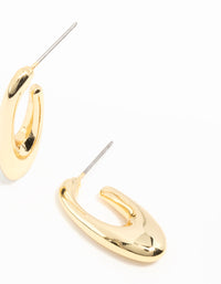 Gold Plated Drop Mini Hoop Earrings - link has visual effect only