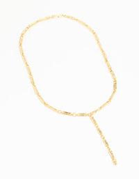 Gold Plated Rectangle & Hammered Y-Necklace - link has visual effect only