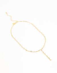 Gold Plated Round Diamante Chain Y-Necklace - link has visual effect only