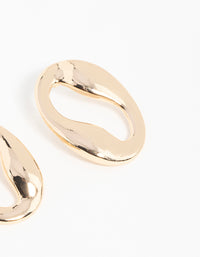 Gold Wavy Open Stud Earrings - link has visual effect only