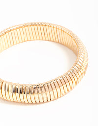 Gold Ridged Cuff Bangle - link has visual effect only