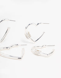 Silver Heart Hoop Earrings 2-Pack - link has visual effect only