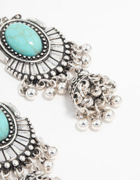 Antique Silver Turquoise Drop Earrings - link has visual effect only