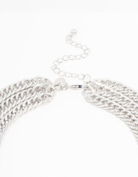 Silver Layered Curb Chain Necklace - link has visual effect only