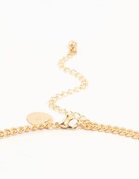 Gold Cubic Zirconia Chain Oval Stone Necklace - link has visual effect only