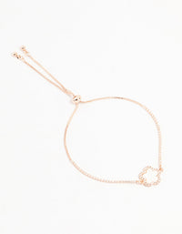 Rose Gold Plated Cubic Zirconia Clover Toggle Bracelet - link has visual effect only