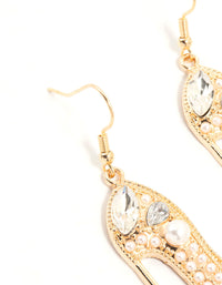 Gold Pearl Heels Drop Earrings - link has visual effect only