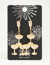 Gold Champagne Tower Drop Earrings - link has visual effect only