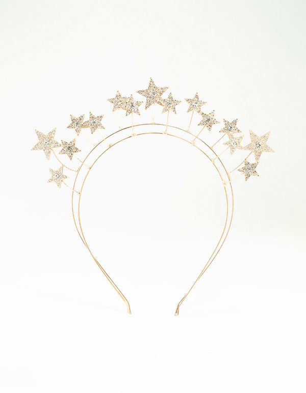 Gold Diamante Star Headband