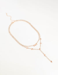 Rose Gold Diamante Cupchain Layered Y-Necklace - link has visual effect only