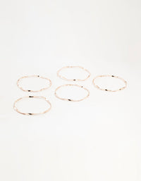 Rose Gold Twisted Bangles 5-Pack - link has visual effect only